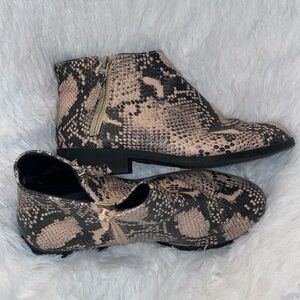 Snake Print Ankle Boots